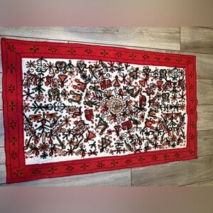 Handmade Embroidered Tapestry 31x51 Boho Wall Hanging Rug Table Decor India